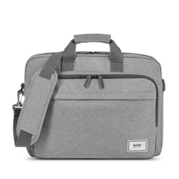Solo New York RE: New Briefcase Laptop Tote Travel Messenger Bag Gray Unisex - Picture 1 of 14